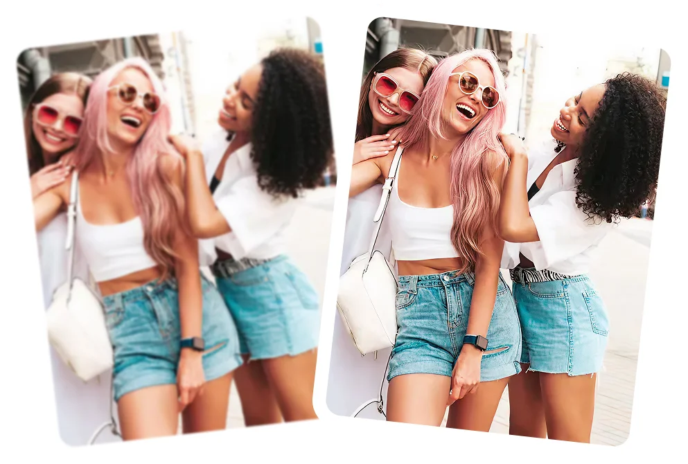 AI enhancement reduces noise and compression artifacts.