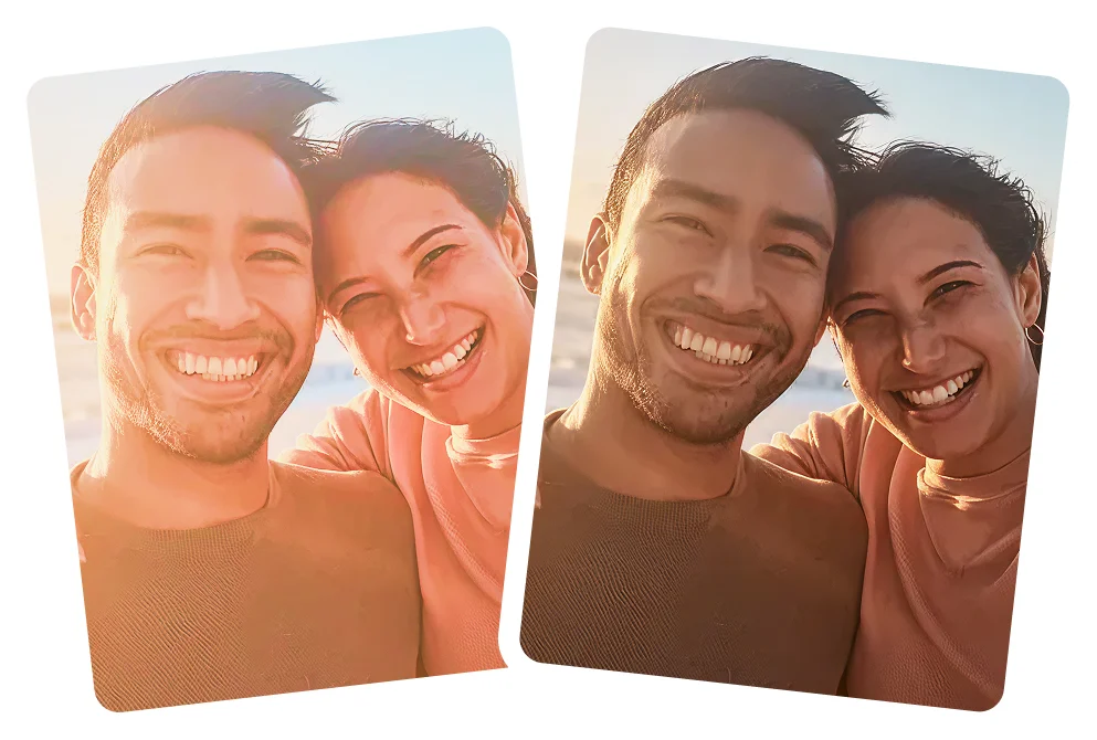 AI photo enhancement for portrait.