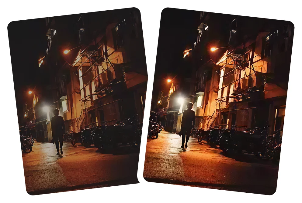 AI photo enhancement for scenery.