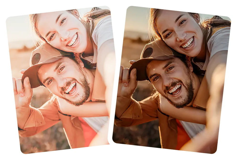 Outdoor portrait enhancement Outdoor portrait enhanced naturally with AI.