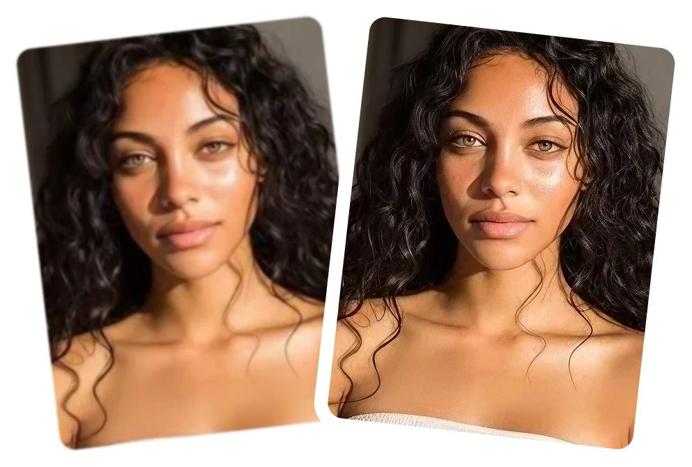 Natural skin enhancement without plastic smoothing Natural skin enhancement that keeps texture real.