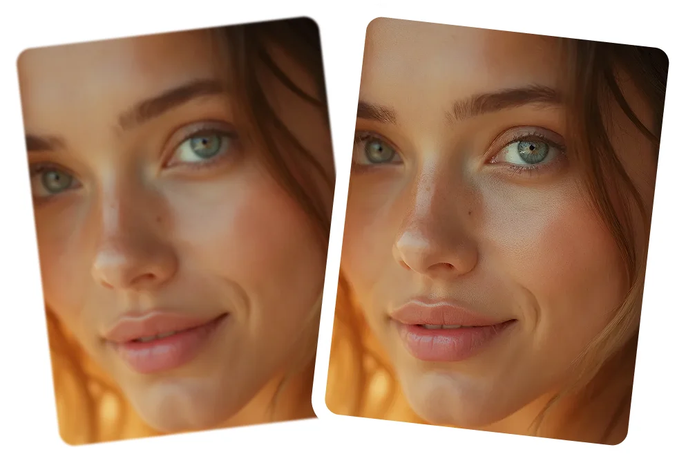 Automatic lighting correction for balanced brightness AI improves portrait lighting for balanced brightness.