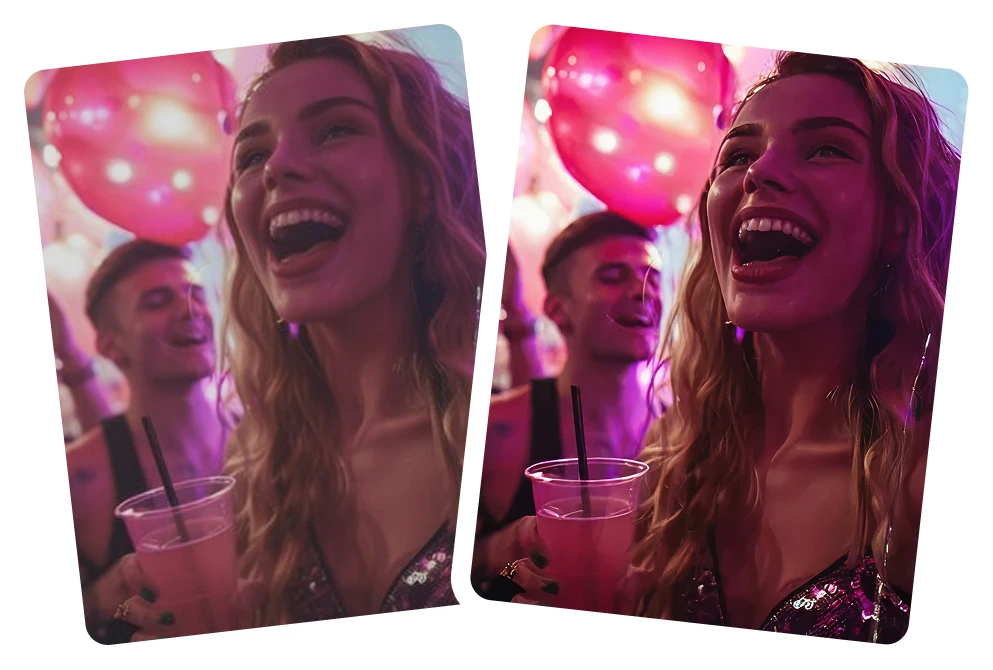 Nightlife photo enhanced - brighter and clearer.