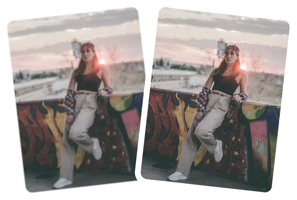 AI restores clarity where camera smearing occurred.