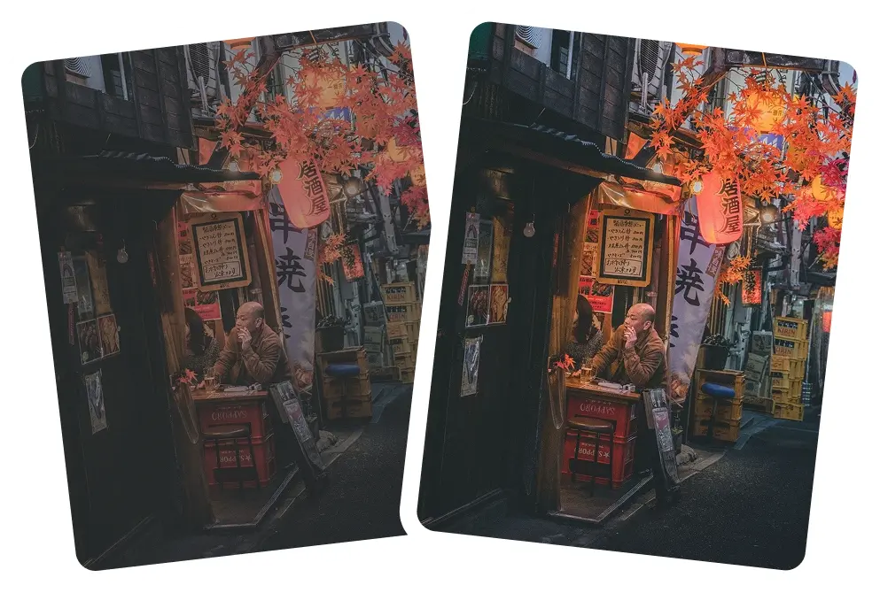 AI noise reduction removes grain without blurring important detail.