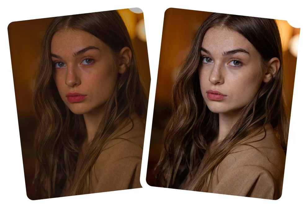 Portrait noise reduction — Citrus restores natural skin clarity.