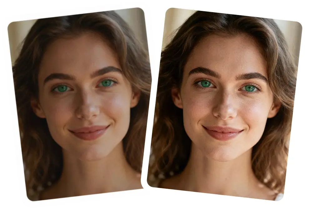 Face clarity enhancer AI sharpens portrait details - Citrus clarity example.