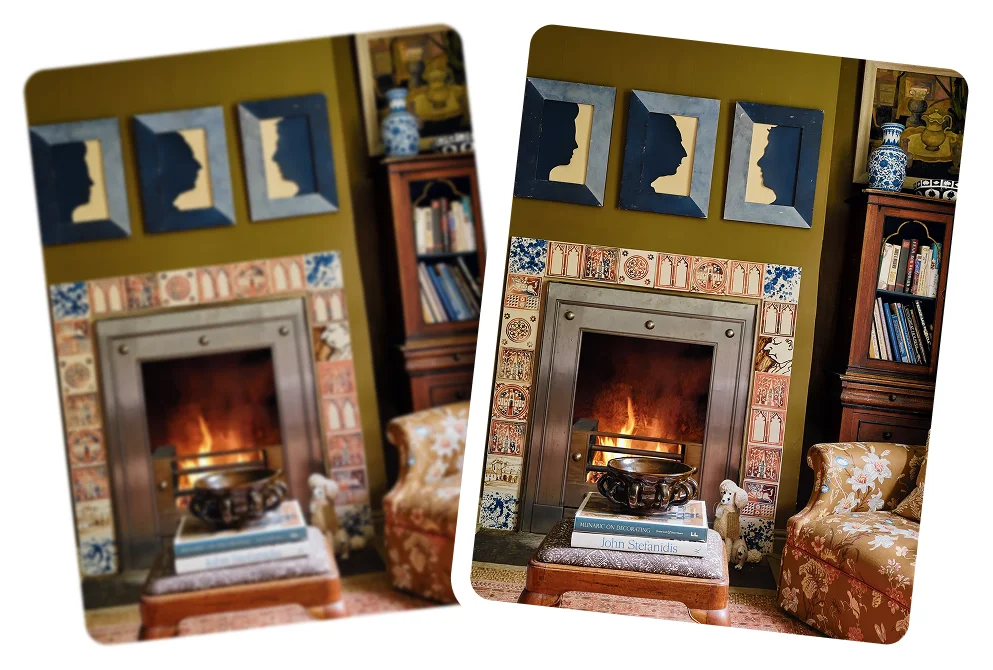 Restores edge definition without halos AI sharpness enhancement restores edges without halos.