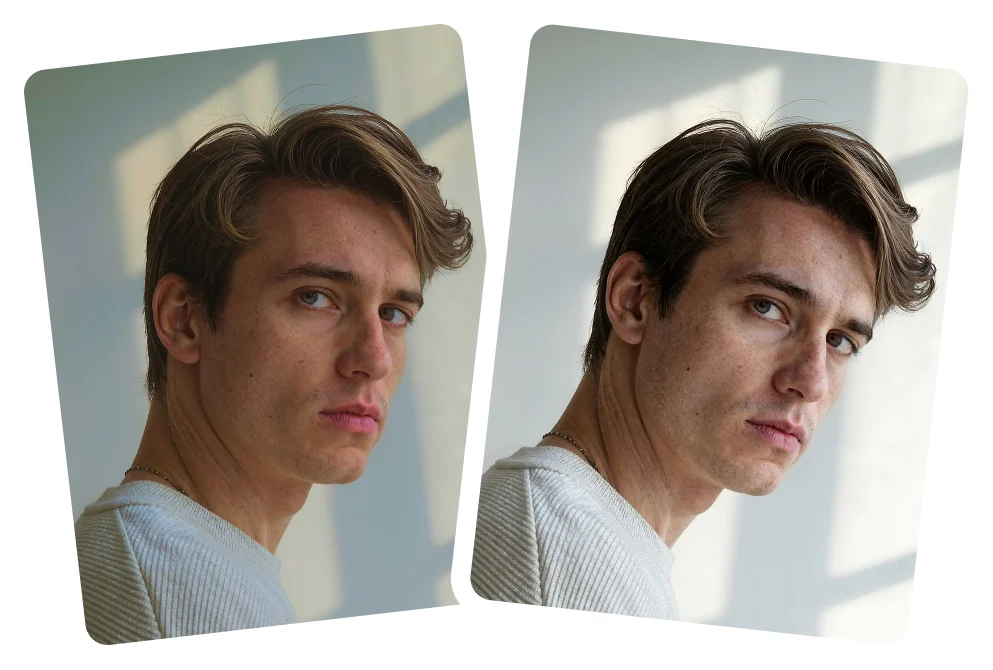 Low-quality photos enhanced for TikTok slideshow.