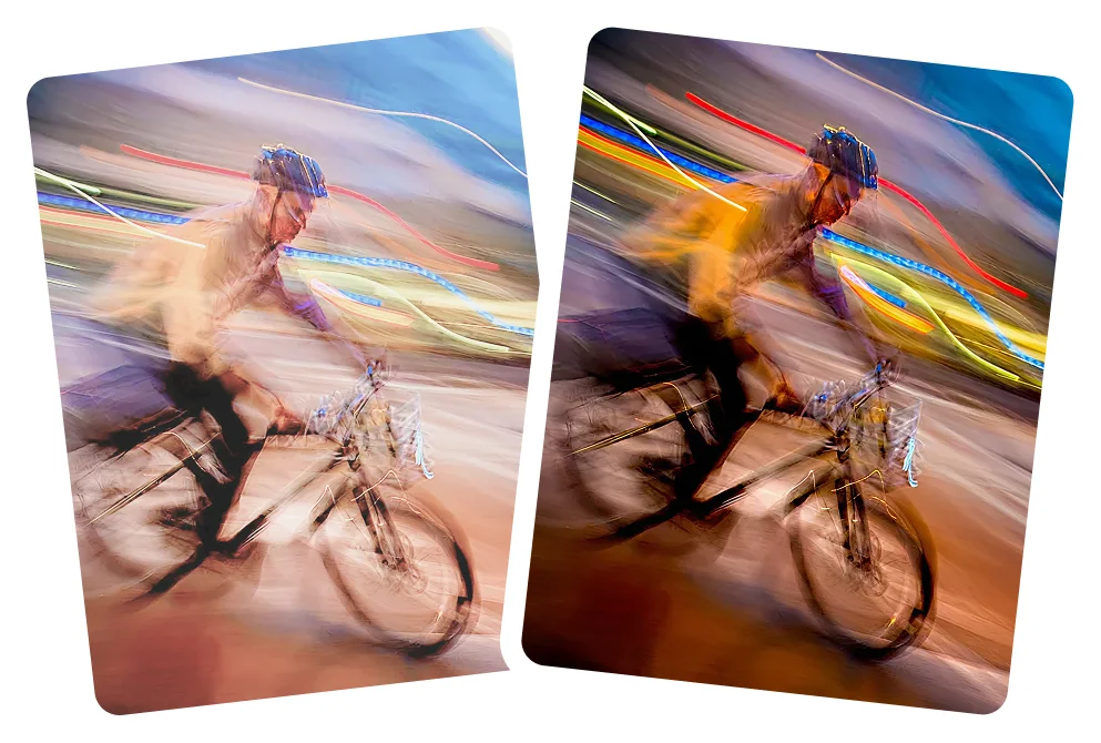 AI motion blur removal example - Citrus sharpens moving subject.