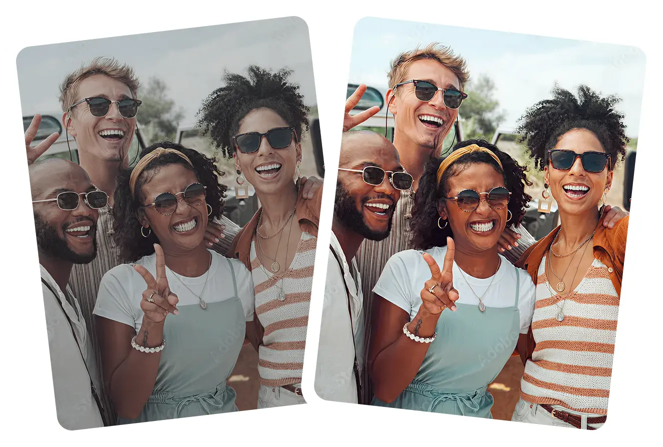 Unblur portrait with AI - Citrus restores crisp facial detail.