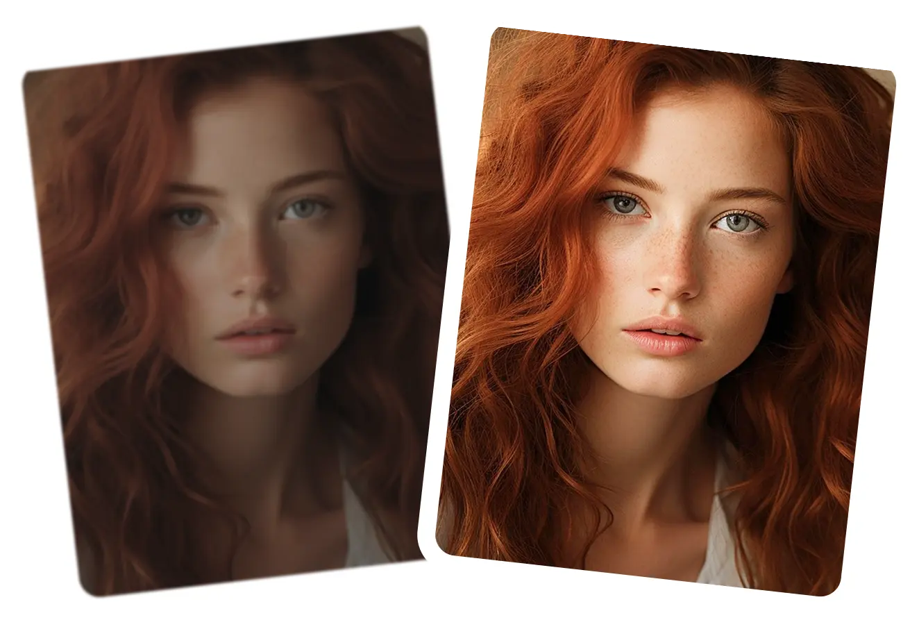 Unblur portrait with AI - Citrus restores crisp facial detail.
